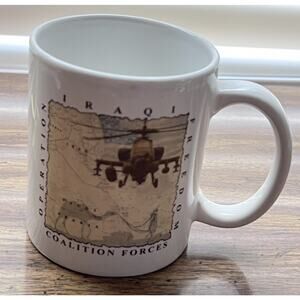 Operation Iraqi Freedom OIF Coalition Forces White Coffee Mug Cup